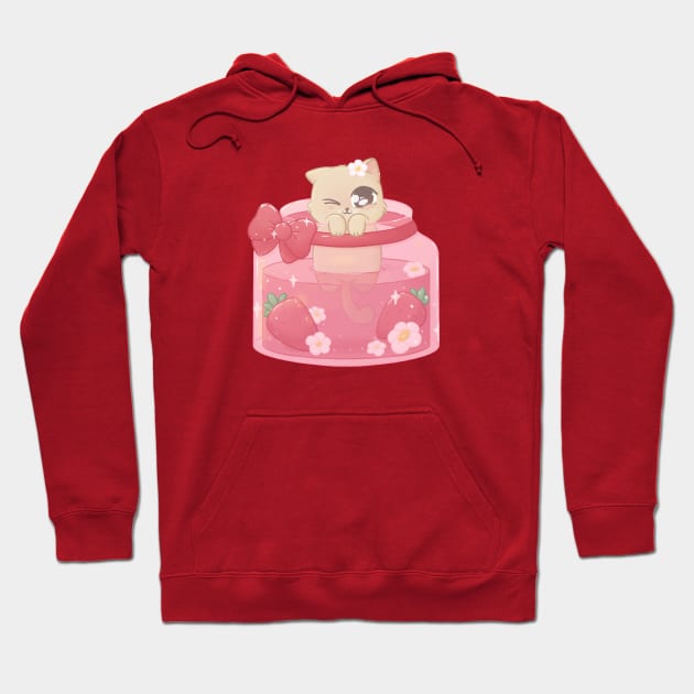 Strawberry Jam Cat Hoodie by LenasScribbles